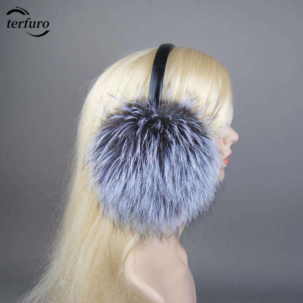 Winter Cool Real Fox Fur Ear Muffs Plush Anti Noise Earmuffs Girl Accessories For Woman Warm Headphone Thermal Protector Warmers