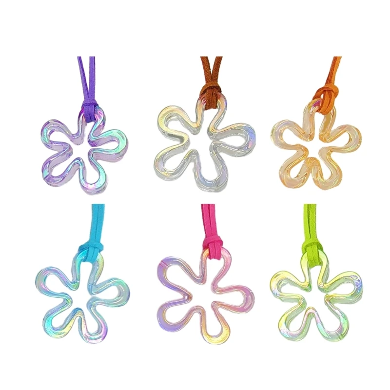 S1Y1 Acrylic Material Flower Neck Jewelry Pendant Choker Suitable for Any Occasion