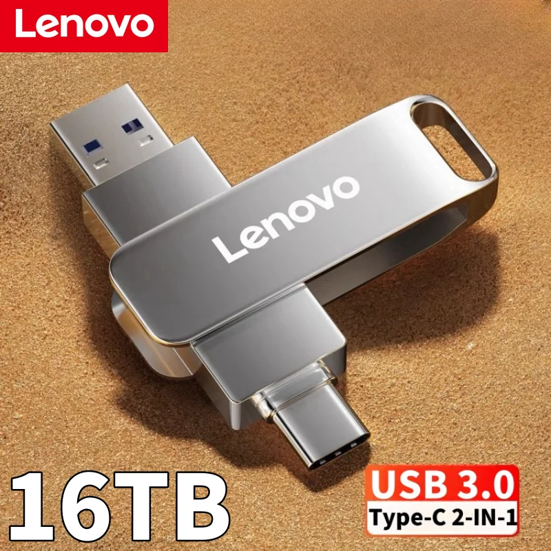 Lenovo 16TB 3.0 USB Flash Drive Metal High-Speed Pen Drive 2TB 512GB Waterproof Type-C Usb PenDrive For Computer Storage Devices