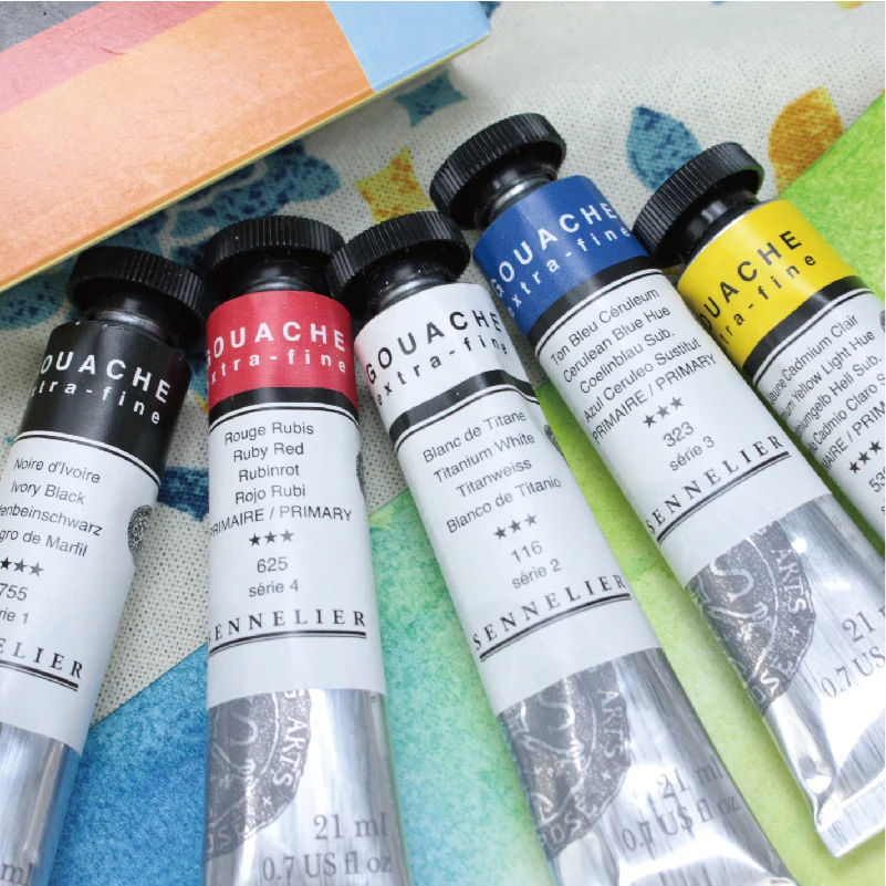 French Original  SENNELIER artist opaque watercolor tube 21ml extra fine gouache beginner painting special art supplies