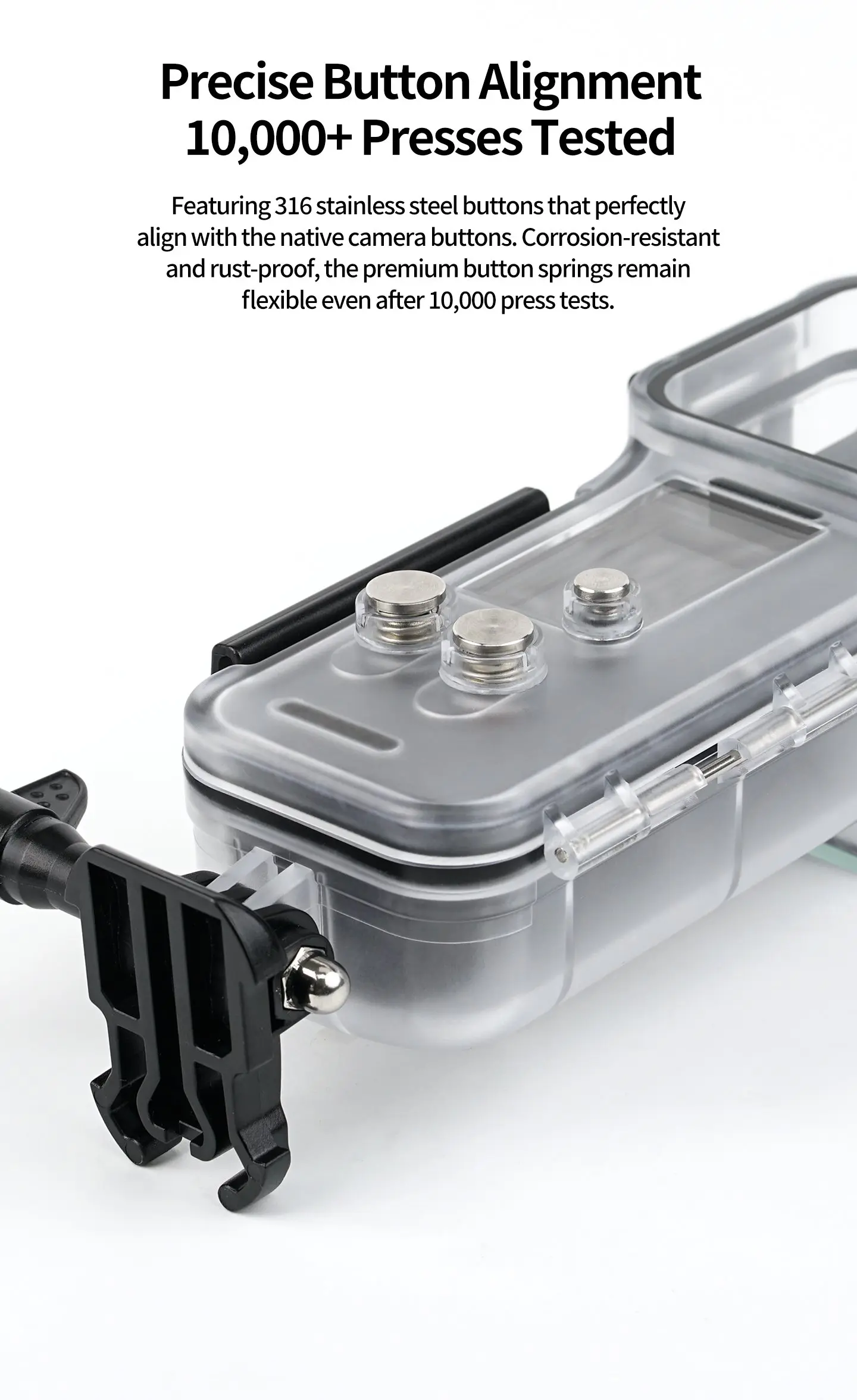 Für DJI Pocket 3 4 Gimbal-Kamera Wasserdichtes Gehäuse 50M Unterwasser-Tauchgehäuse Anti-Meerwasser-Korrosions-Schutz Kaltschuh-Erweiterungshalterung – Detail 12