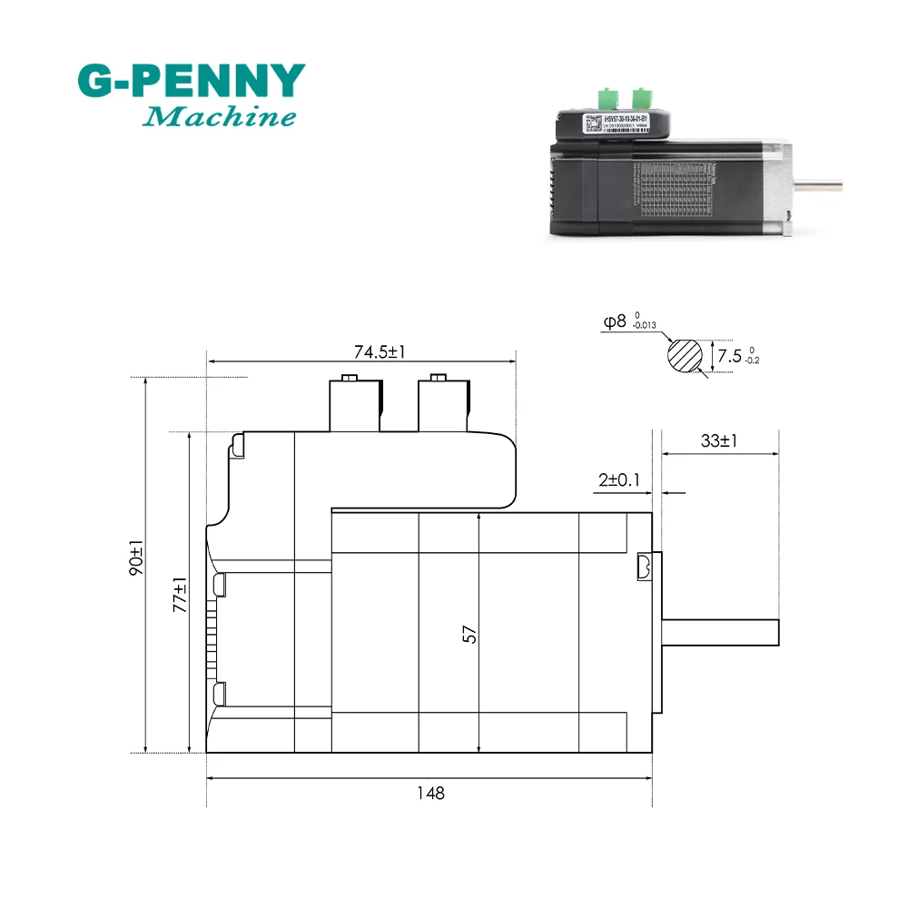 Free Shipping! 180w 36VDC 3000rpm Integrated servo motor 0.60N.m 6A Mini Servo motor with driver