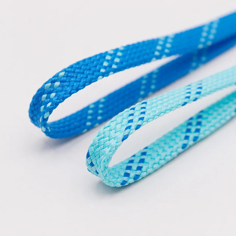 

1Pair Unisex Color Flat Type Shoelaces Double Color Diagonal Dot 8MM Colored Laces Blue AJ Air Force One Sneakers Accessories