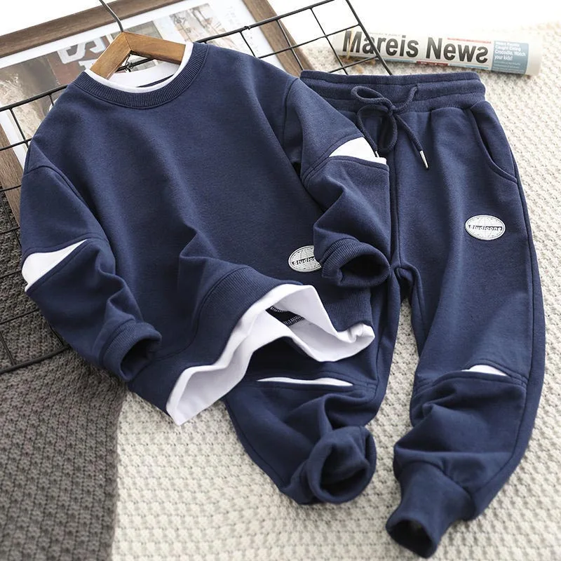 2024 Children\'s Clothing Set New Spring and Autumn Wear Boys\' Baby Casual Jacket Pants Handsome Boys\' Sports Two Piece Set