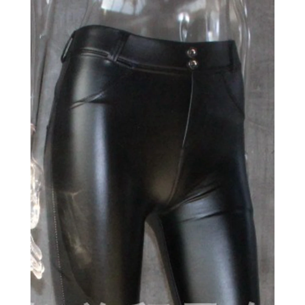 Leggings en similicuir PU taille haute pour femmes, pantalons skinny, pantalons push-up, mode sportive, streetwear décontracté, printemps