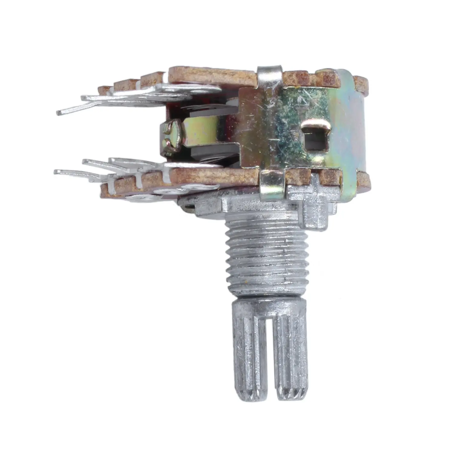 1 pcs silver metal B50K 50K ohm 6-pin dual potentiometer 3.8*2.8*1.7cm