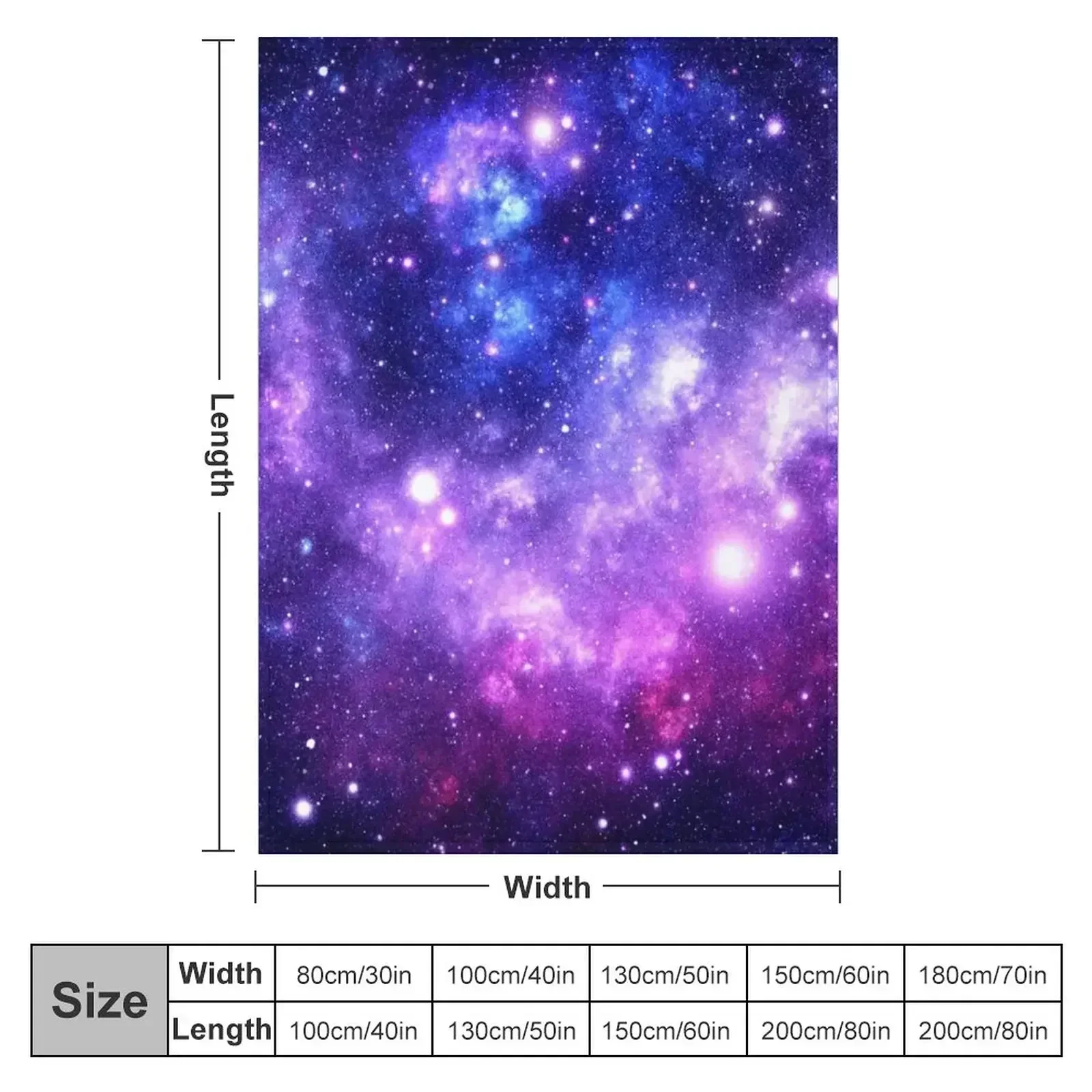 Purple Blue Galaxy Nebula Throw Blanket Softest Personalized Gift Decoratives Winter beds Blankets