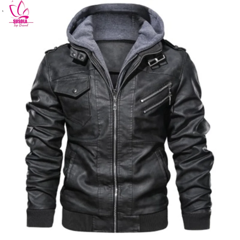 SUSOLA Lady New Men's Leather Jackets Autumn Casual Motorcycle PU Jacket Biker Leather Coats Brand Clothing EU Size