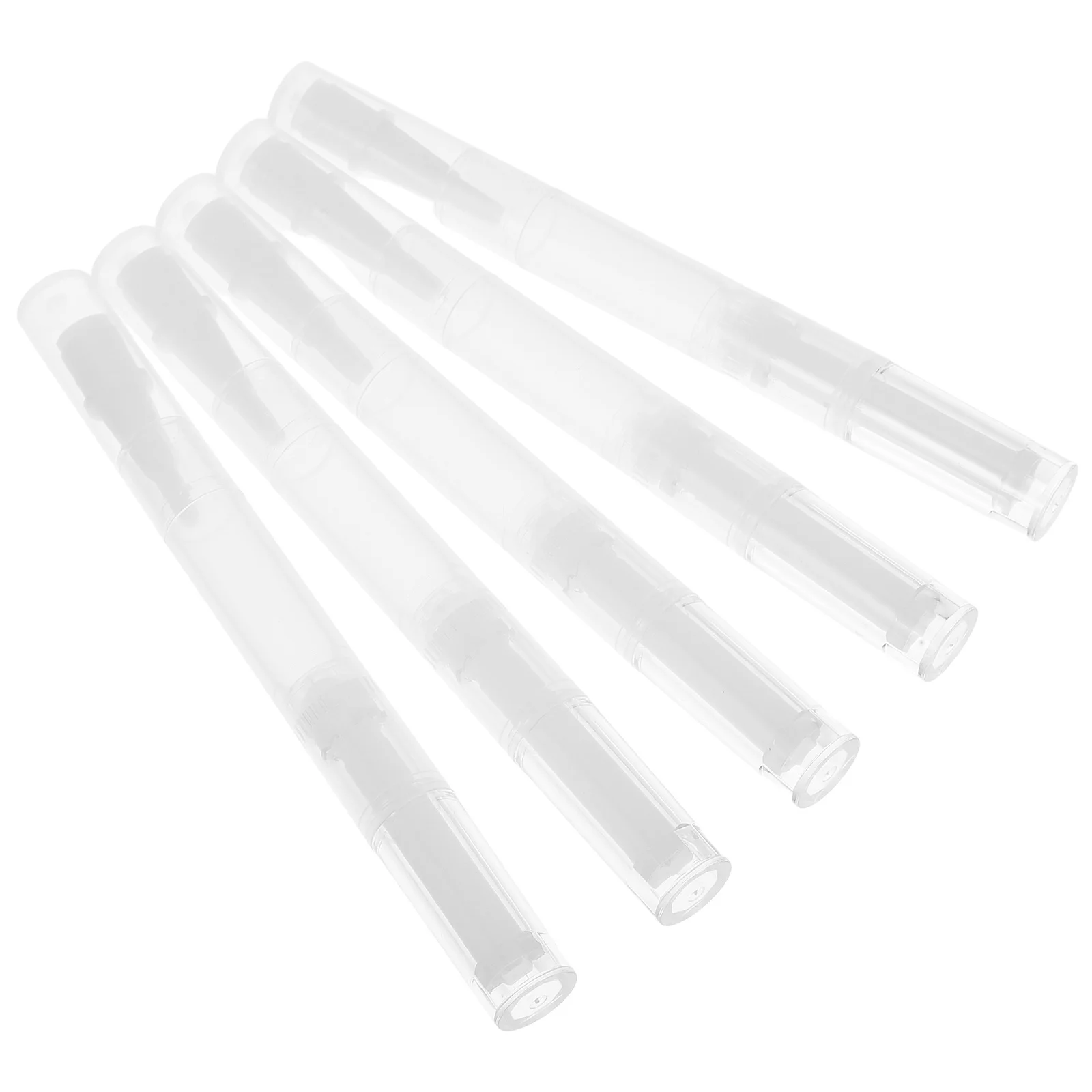 Conteneur de stylo à huile vide Transparent pour ongles, 5 pièces, applicateur de brosse, Tubes rechargeables pour la croissance des cils, brillant à lèvres liquide