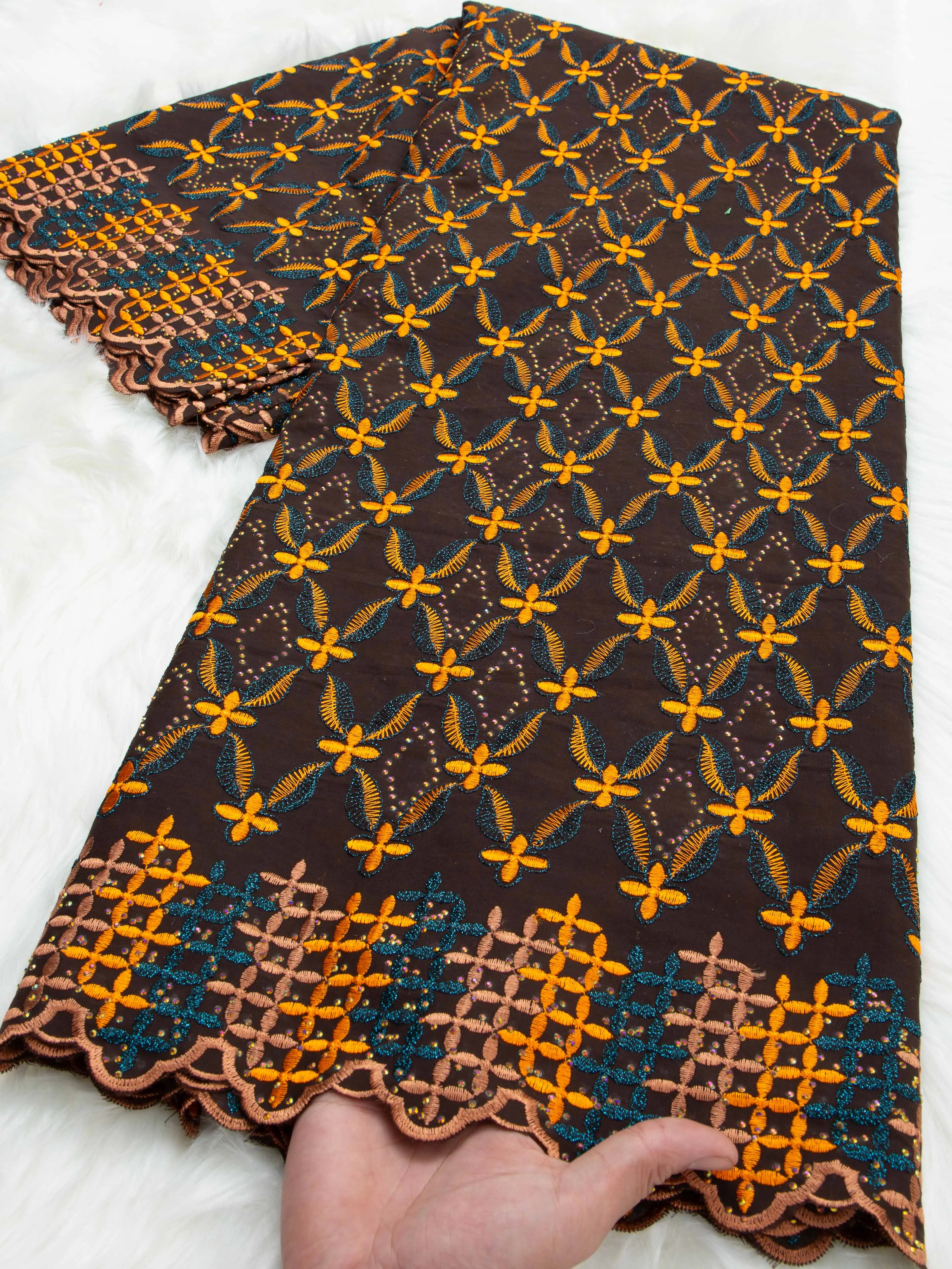 

Swiss Voile Cotton Fabric Lace Stones African Nigerian Lace Embroidered Fabric Party Dresses For Women Latest 2026,5yards TY4699