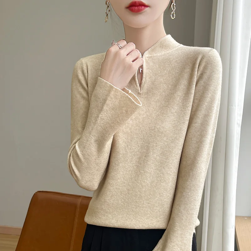 

2024 Autumn And Winter New Cashmere sweater Women Pullover Casual Knitted Long Sleeve Soft Cashmere sweater Women