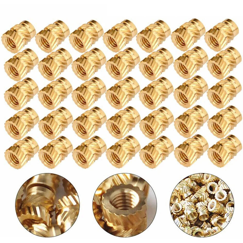 Brass Knurl Threaded Insert Nuts Injection Molded Heat Set Insert Nut for 3D Printing Plastic Parts Repair M3 M4 M5
