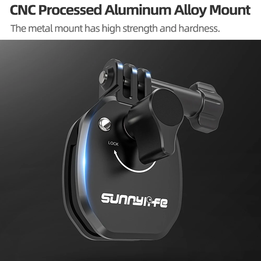 Sunnylife Motorcycle Windshield Clip for DJI OSMO 360/Action 5 Pro/Pocket 3 Camera Aluminum Alloy Mount for Insta360 X5/Ace Pro2
