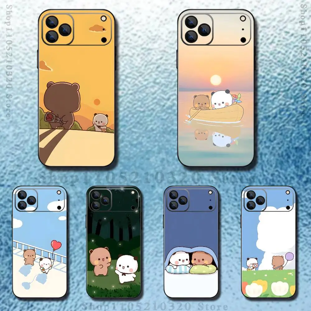 

Cartoon cute B-Bubu D-Dudu Phone Case For iPhone 17,16,15,14,13,12,11 ,Pro Max,XS,X,XR,SE,Mini,8,7,Soft Silicone Black Cover