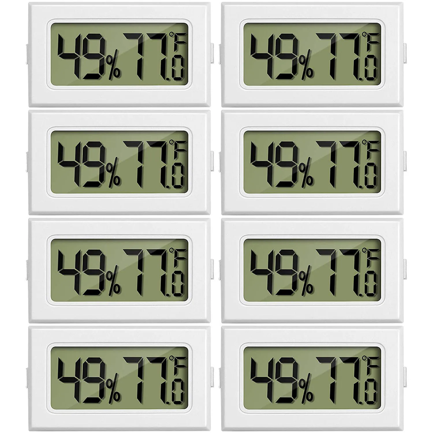 

8 шт. мини-термометр для влажности, цифровой термометр с ЖК-дисплеем по Фаренгейту, гигрометр, для теплицы для рептилий и офиса