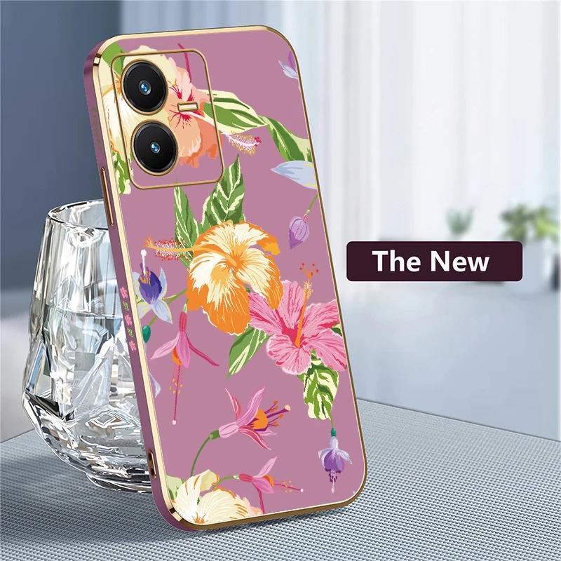 حافظة لهاتف Vivo Y20i Y20A Y20G Y20 2021 Y21 Y21E Y21S Y21A Y18 Y17S Y16 غطاء زهور من السيليكون المقاوم للصدمات #4