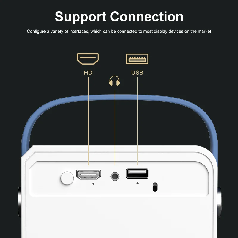 Draagbare T2mini Android-projector Home Theater Elektrische focus HD Draadloos 5G Mobiel Hetzelfde scherm WIFI Bluetooth Smart-projector