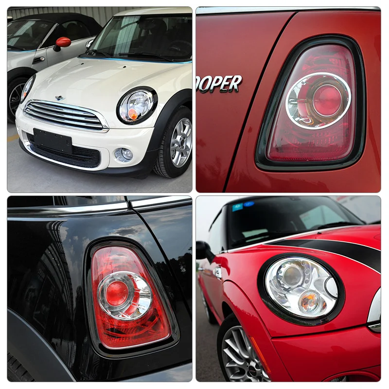 for Mini Cooper Headlight Frame R56 R57 R58 R59 Car Headlight Cover Rear Light Frame Front and Tail Lamp Decorative Rings Case