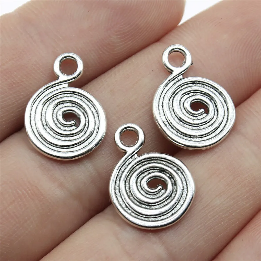 20pcs 11x8mm Antique Alloy Charms Spiral Screw Helix Spire Volution Tibetan Silver  Pendants Jewelry Making DIY Handmade Craft