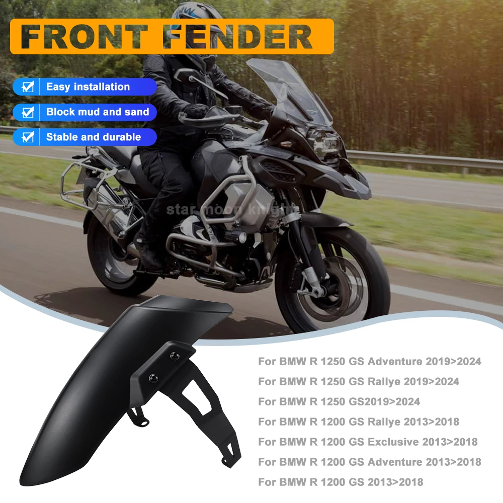 Motorcycle Accessories Front Fender Splash Guard Mudguard Extension For BMW R 1250 GS 2019-2024 R 1200 GS 2013-2018 Mudguard