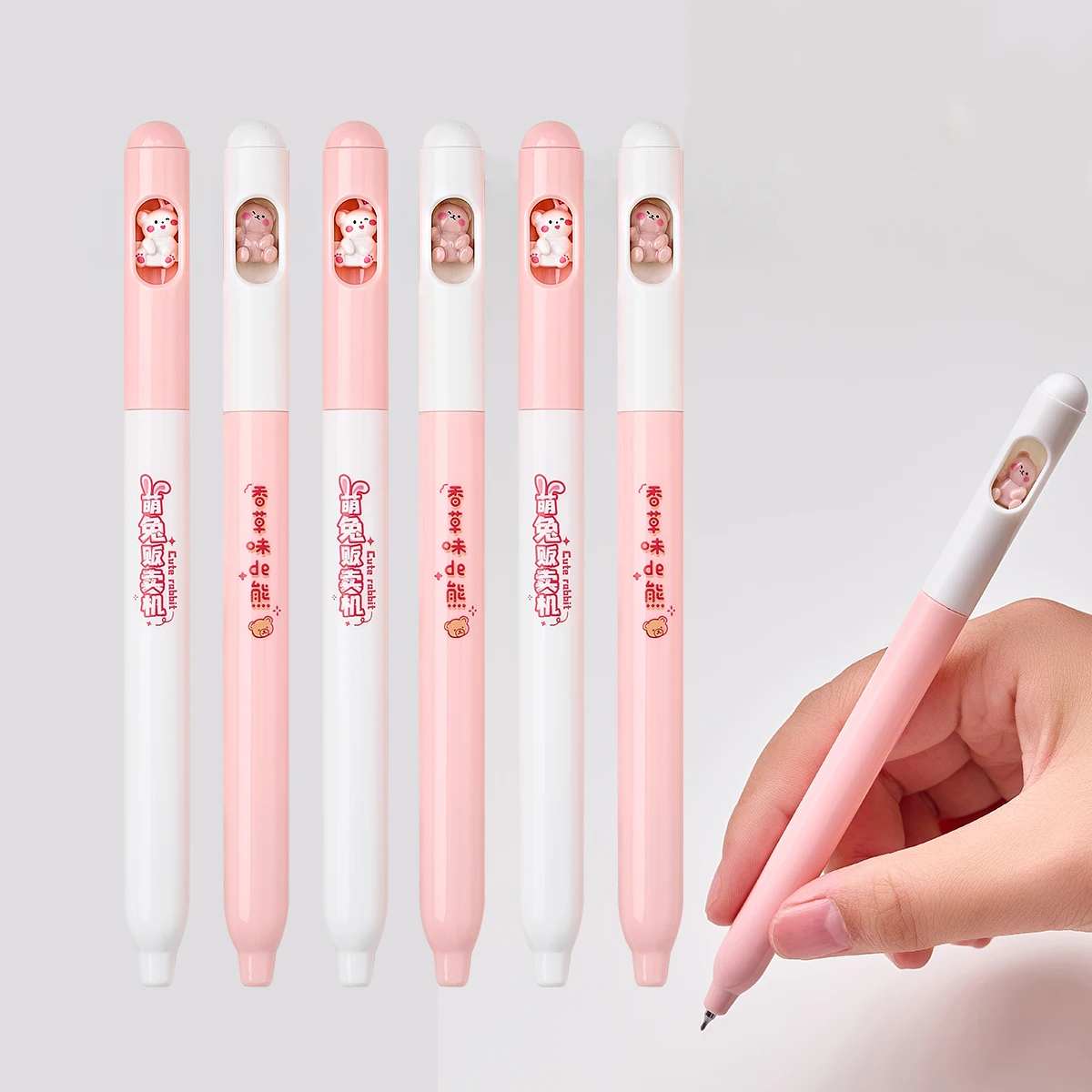 6 Pack Cute Cartoon Rotating Bounce Gel Pens for Writing Notebooks Girls Cute Gel Pens Office Supplies School Supplies Stationer