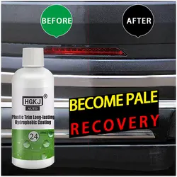 100ml Car Plastic Renovator Trim Hydrophobic Liquid Plastic Restorer Polish Long-Lasting Protects Exterior Wax for Auto HGKJ 24