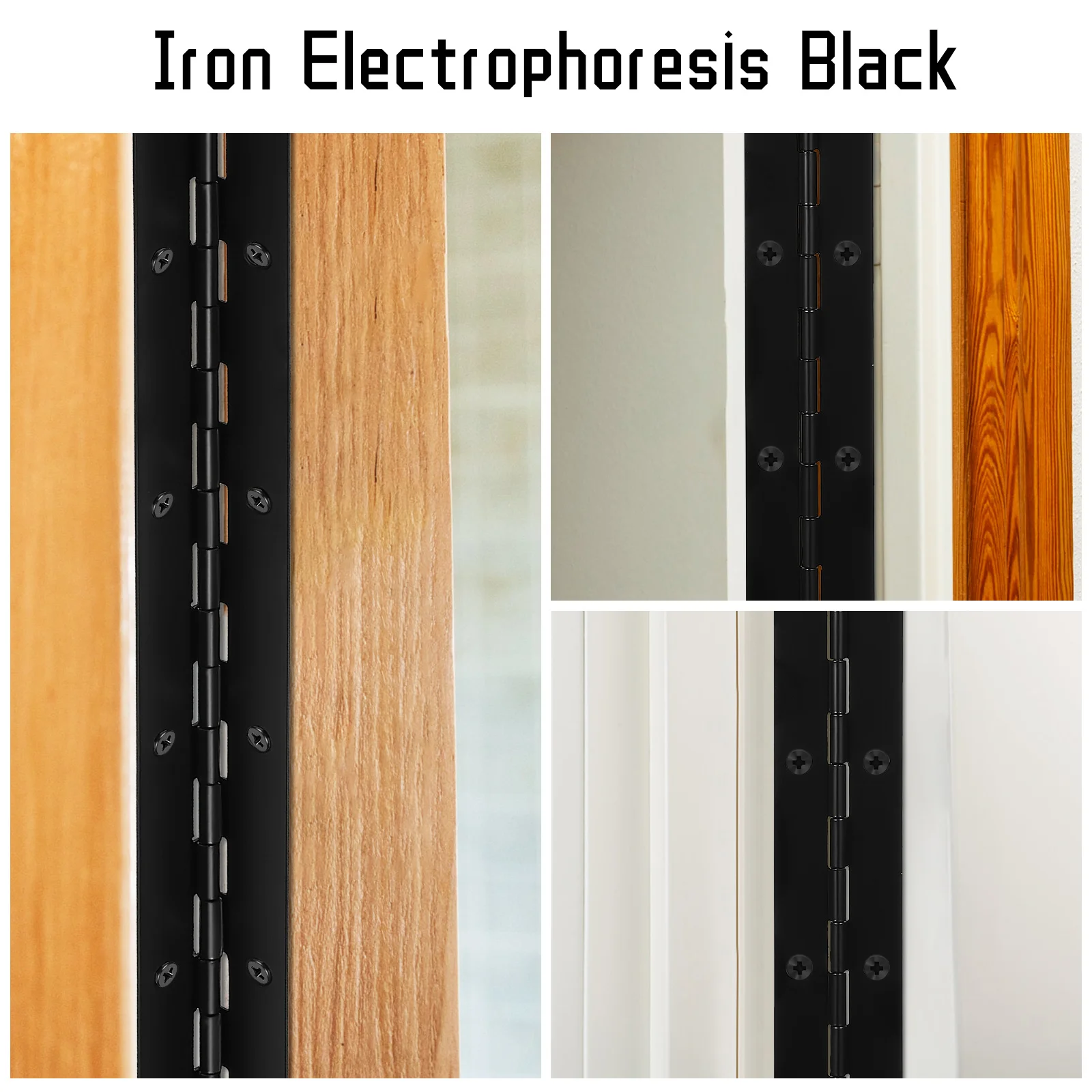 

2Pcs Black Heavy Duty Piano Hinges Iron Metal Long Hinge with Screws for Wood Cabinet Door Furniture Piano Hinge