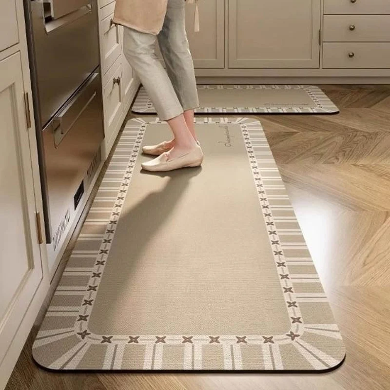 

Kitchen Floor Mat Non-slip Waterproof Oil-proof Carpet Irregular Minimalist Line Texture Rug Home Decoration Foot Mats 주방 카펫
