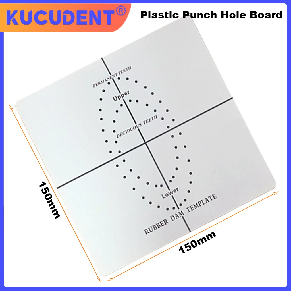 KUCUDEN1Pc Dental Rubber Dam Punch Hole Positioning Board Plastic Double Sided Punches Board Template Endodontic Punch Hole Tool