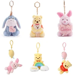 Cute strawberry Bear Winnie the Pooh Plush Toys Small Pendant Key Chains Stuffed Animals School Bag Hanging Gifts Kids Toys