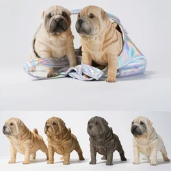 JXK 1/6 Sharpei Dog Model Cute Pet Animal Figure Collector Decoration Ornament Toys for Children Adult Kids Gift Unisex IN STOCK