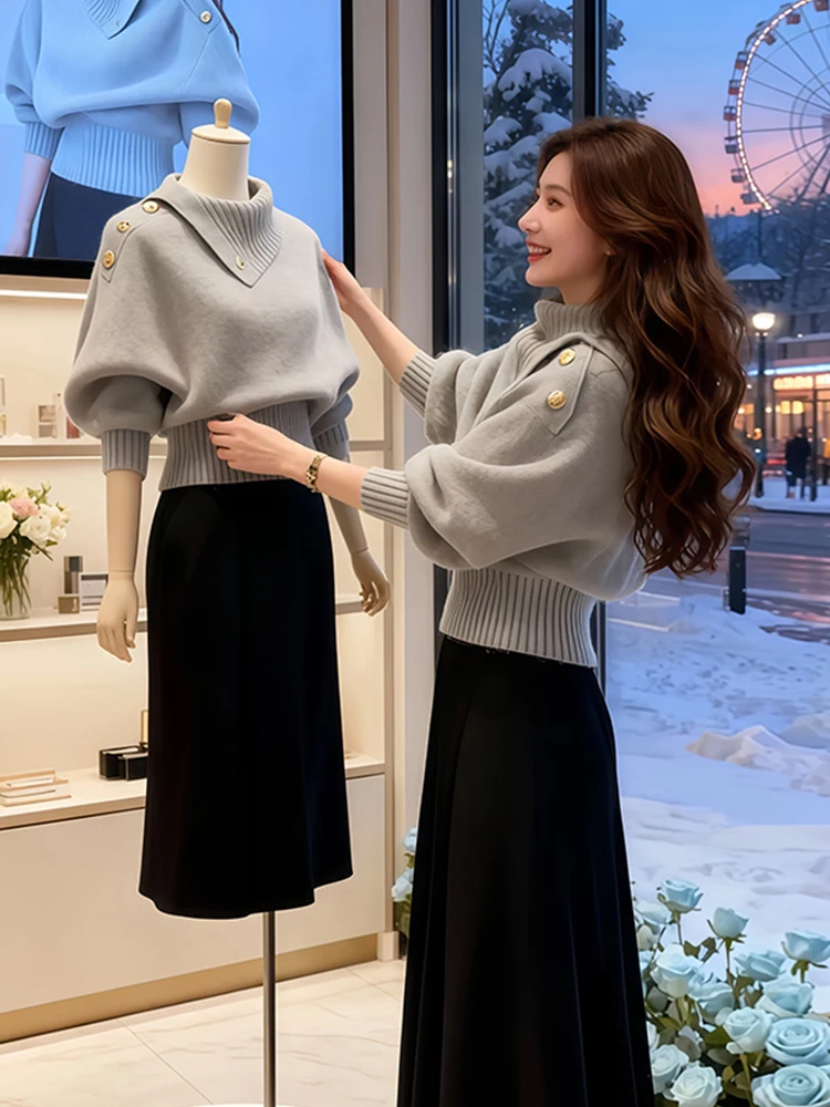 

Вязаный мягкий уютный свитер ey Thiened, повседневный свободный крой, длинный термобелье свека для женщин, зимняя верхняя одежда, внутренняя одежда