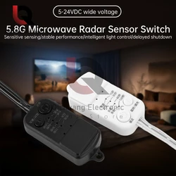 DC 6V-24V USB DC Microwave Radar Induction Motion Sensor Switch Human Motion Sensor Detector Switch For LED Light Strip