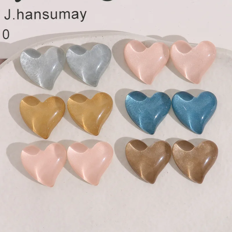 

100 шт., декоративные кабошоны в форме сердца, 18 х19 мм