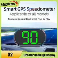 X2 GPS Speedometer Car Digital HUD Head Up Display Eletronicos Accessories Big Font KMH Speed for All Cars Trucks Motorcycle
