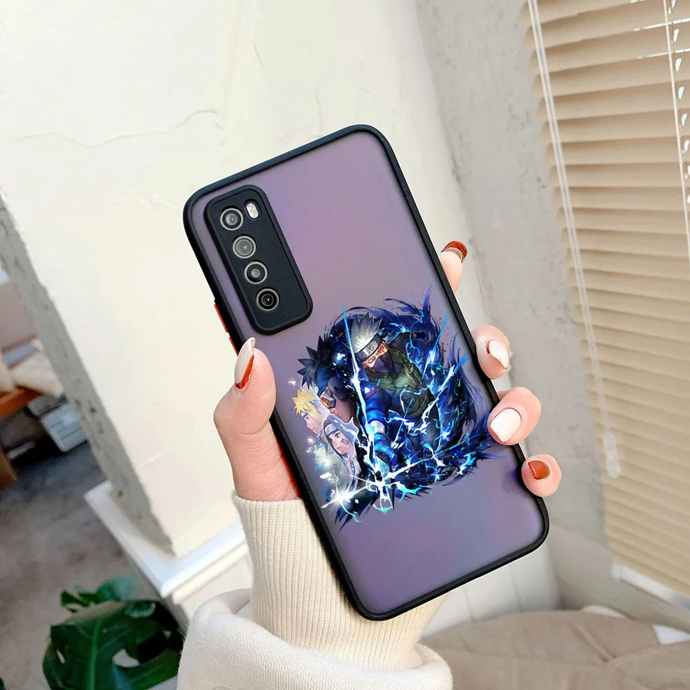 Frosted Translucent Phone case For Samsung S10 S9 Note20 10 A50 A12 A14 A22 A24 A32 A33 A31 A23 Anime N-Narutos Uchihas Itachis