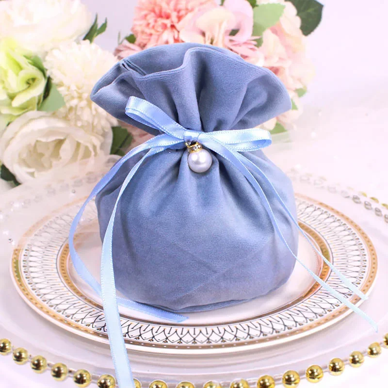 Sacchetti di imballaggio regalo in velluto pasquale sacchetti di caramelle al cioccolato per san valentino per matrimonio sacchetti regalo di natale