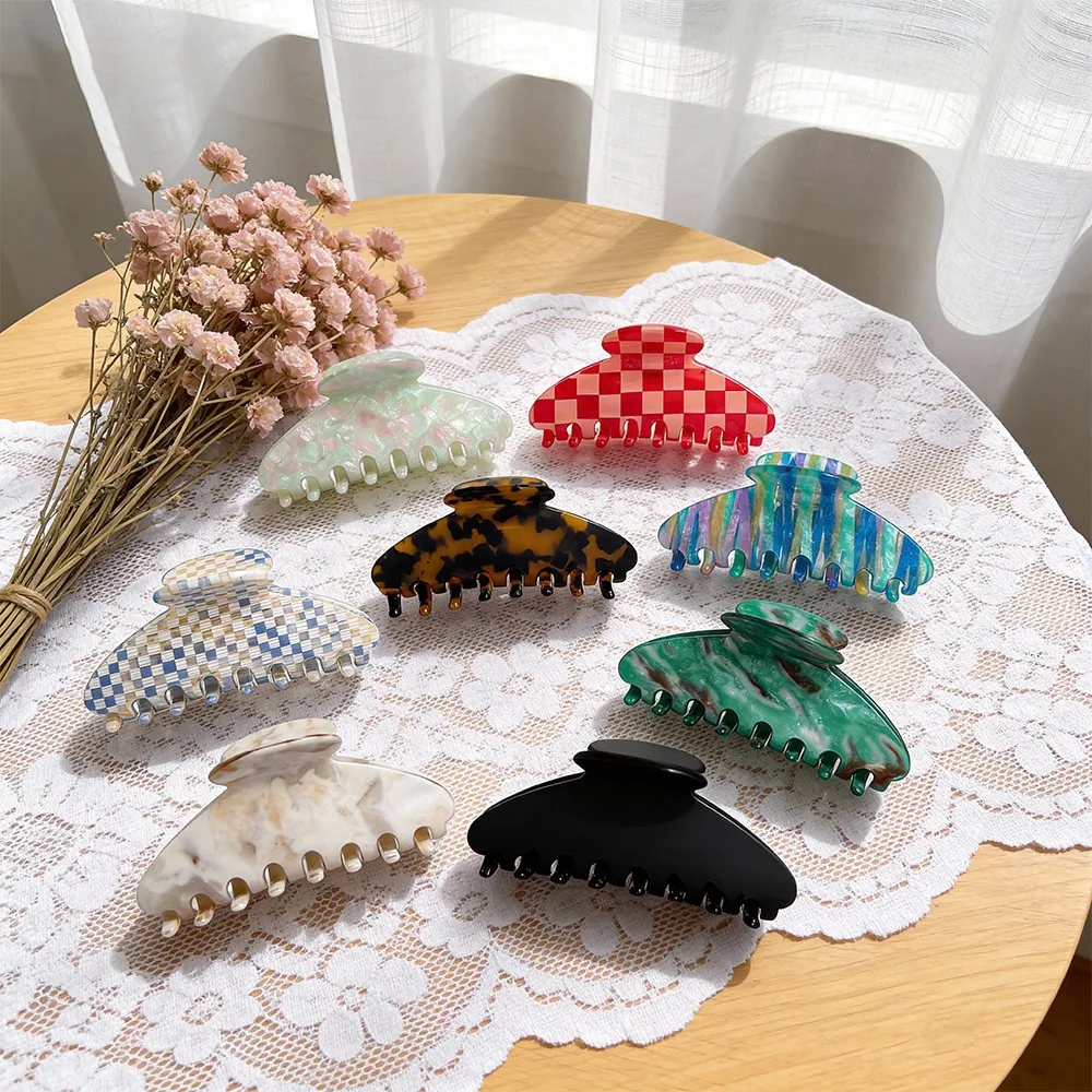 

1 шт./8 шт. Большая заколка для волос в корейском стиле из ацетата, подходит для украшения прически.