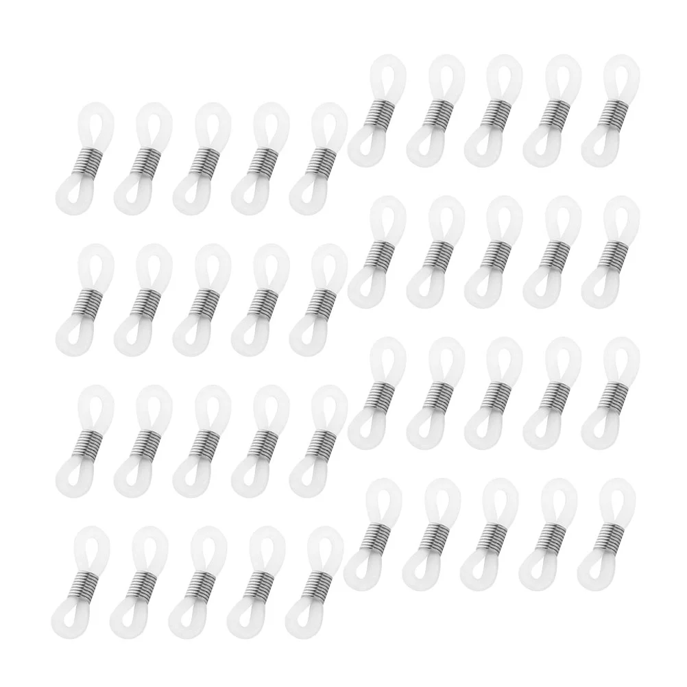 50 Pcs Stainless Steel Silicone Glasses Chain Buckle Adjustable Non-slip Ring Eyeglasses Accessories