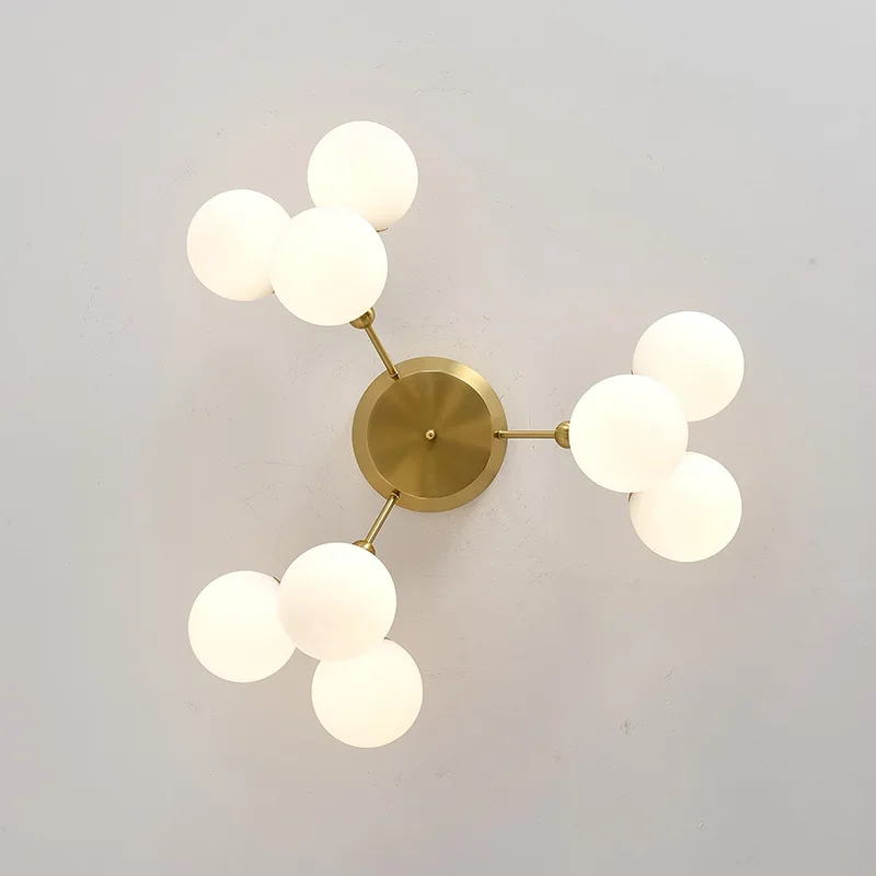 Golden Ceiling Lamp Nordic Magic Bean
