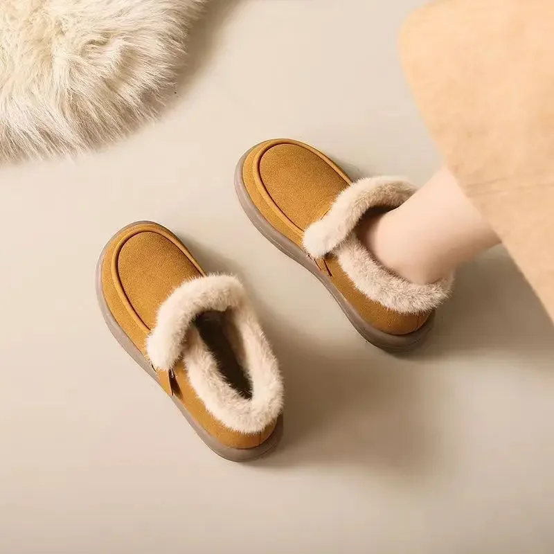 

Ladies Shoes Elegant With Low Heels Round Toe Women's Snow Boots on Slip Chic Large Size Warm Spring Autumn High Quality Y2k Hot