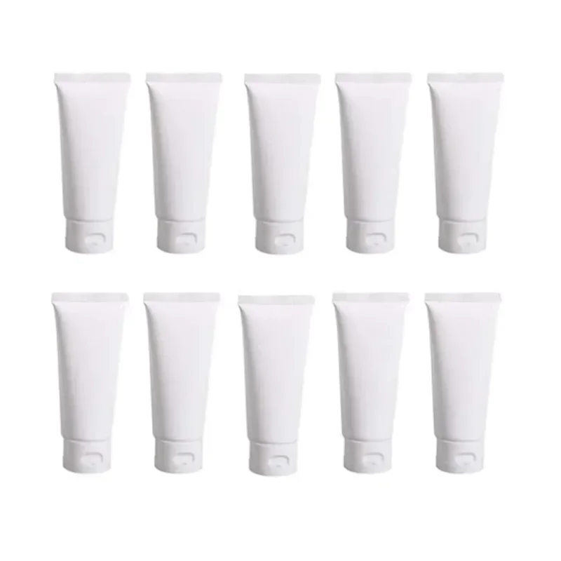 

50Pcs 10ml-100ml White Plastic Soft Tubes Travel Empty Bottle Refillable Packing Containers for Cosmetic