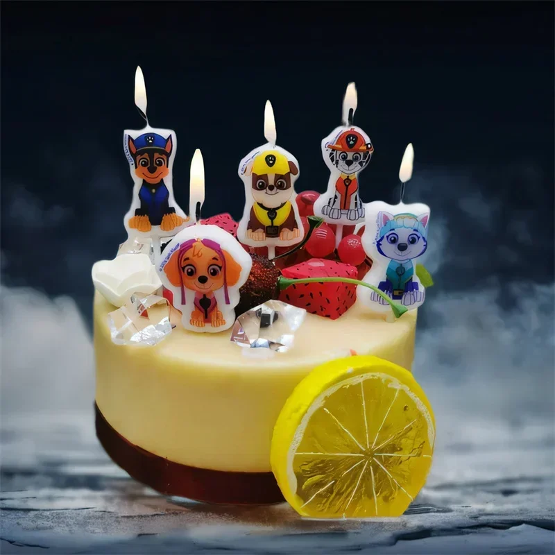 5pcs Paw Patrol Candle Cute Cartoon Anime Figure Patrol Canine Kids Birthday Cake Decoration Supplies accessori per feste forniture