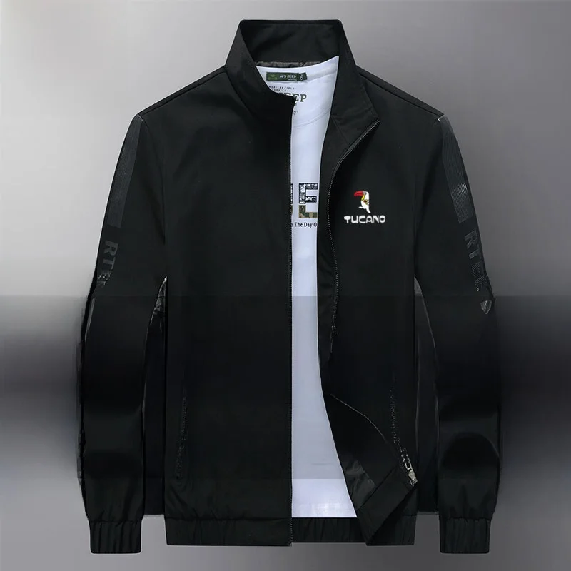 

Slim Fit Spring New Men's Jaet Faionable Korean Version Stand Collar Light Weight Trendy Brand Windproof Long Sve Zipper