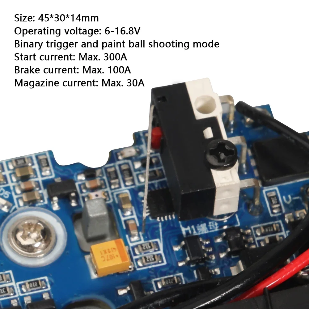 T238 Electronic Trigger V2 1.9 Basic REAR/FRONT With Binary Overheat Protection Active Braking for AIRSOFT Gel Ball V2 Gearbox