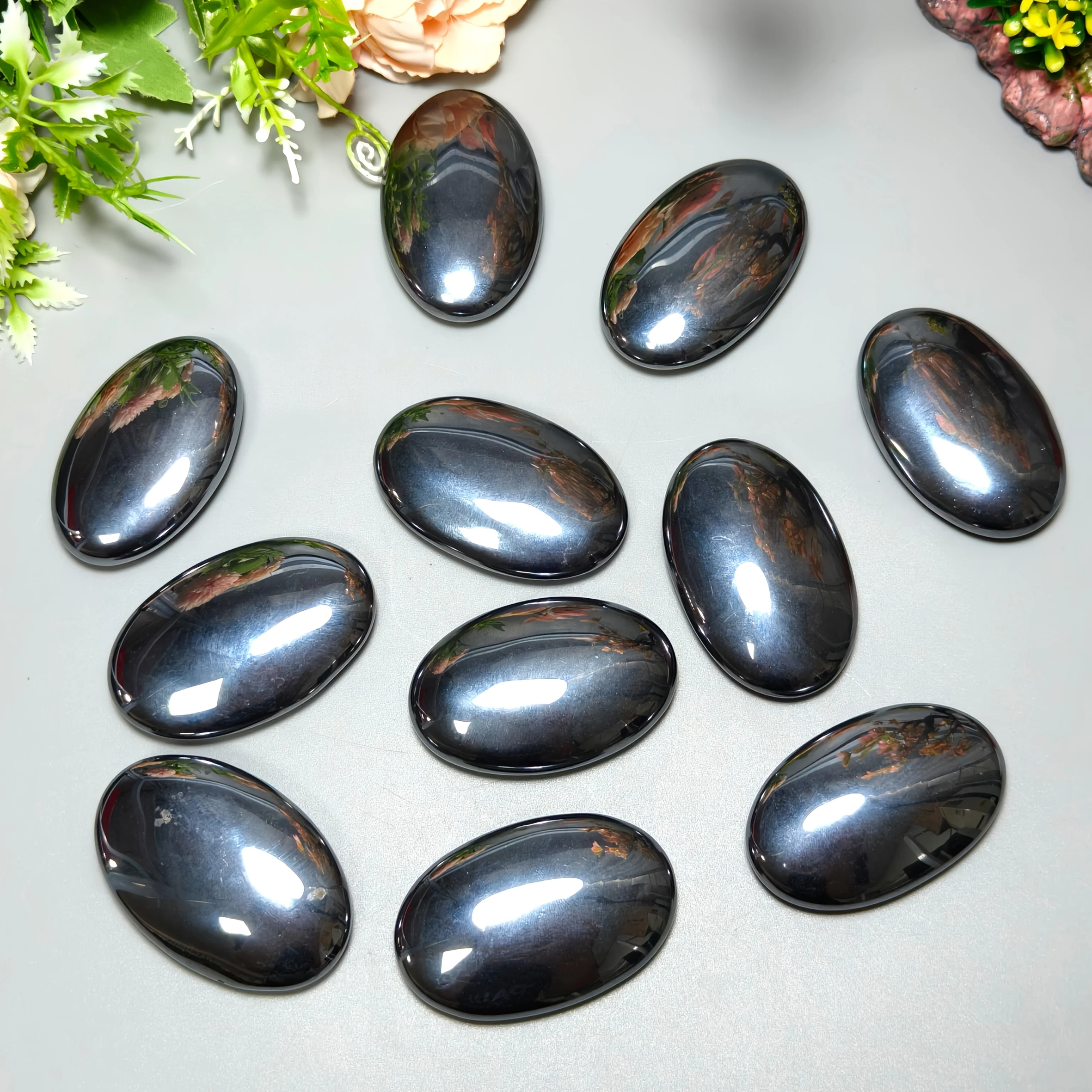 

1Pc/2Pcs/3Pcs Terahertz Palm Stone, Stone for jewelry making, Massage Rocks, Ideal for Home Decoration, Stone Collectibles