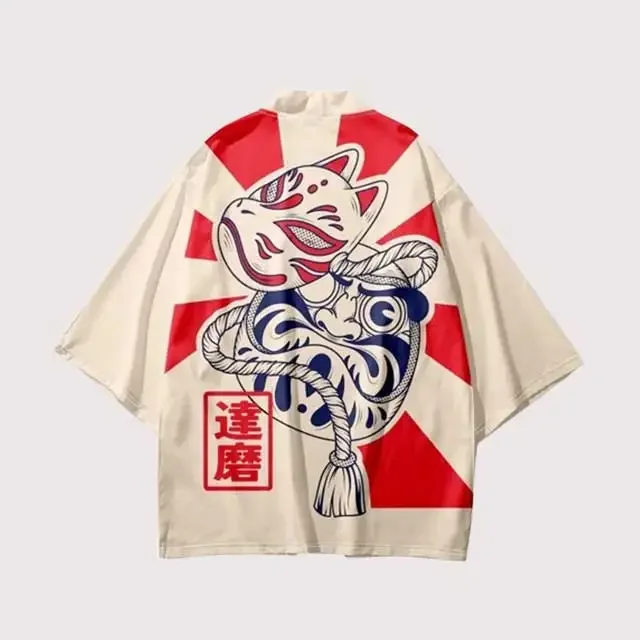 

Kimono Cape, 2D Anime, Japanese Cardigan, Short-sleeved T-shirt, Pullover Top