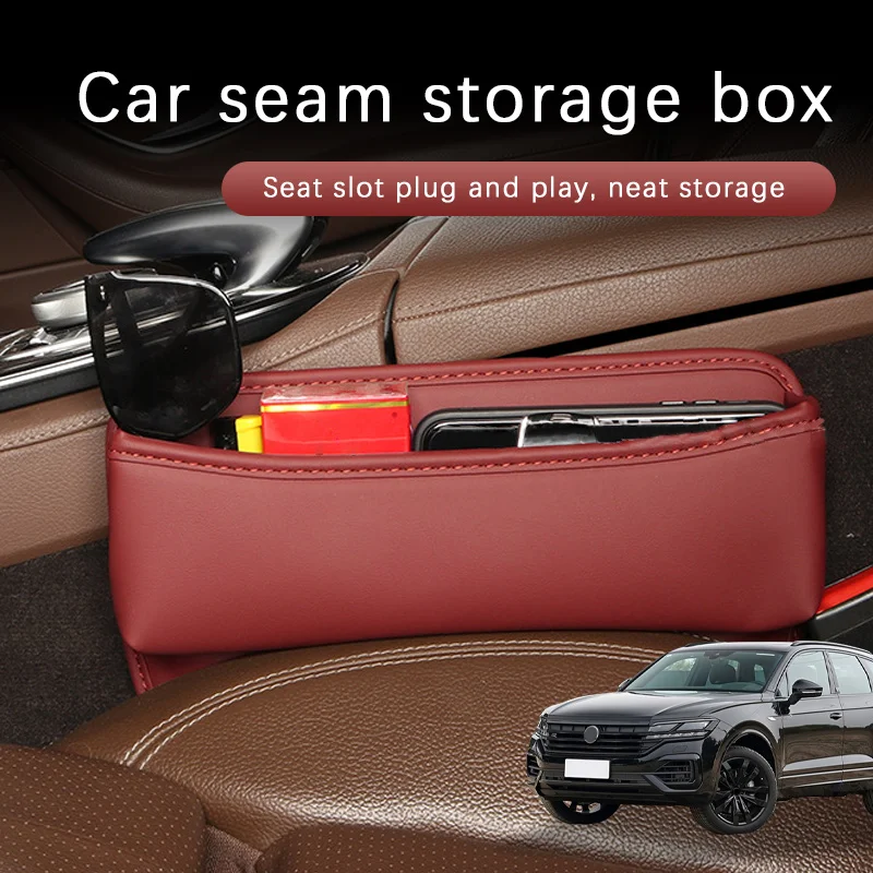 

Car Seat Gap Storage Box Driver Front Auto Seat Gap Filler Organizer Wallet Keys Card Storage Box For Volkswagen Touareg