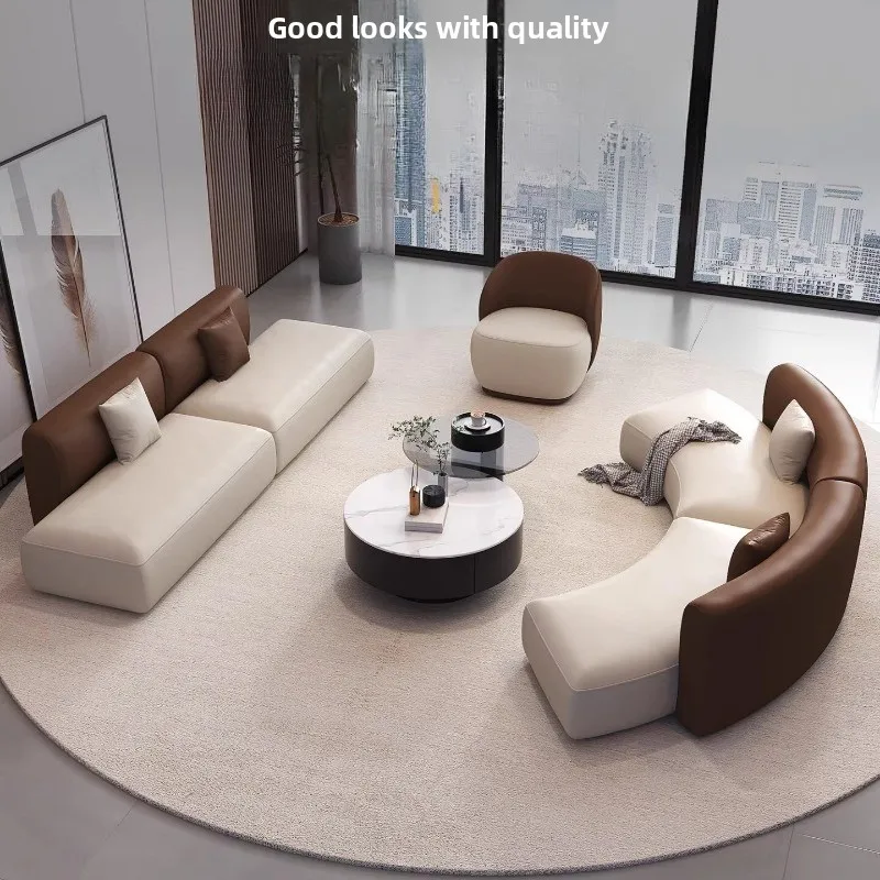 

Light Luxury Semi-Circular Arc Sofa Modern Minimalist Couch for Living Room Office Lounge Area Reception Seating Furniture