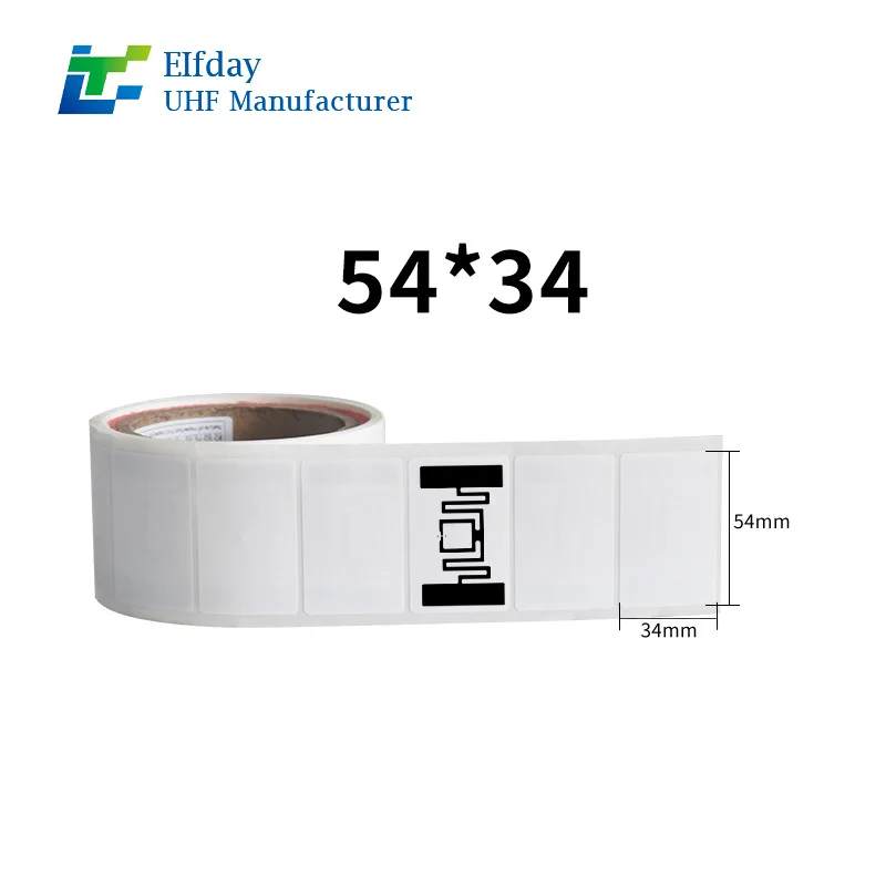 تردد الملصق 54*34UHF 863-868 ميجا هرتز السعة <20dBm اللون الأبيض لتطبيقات RFID